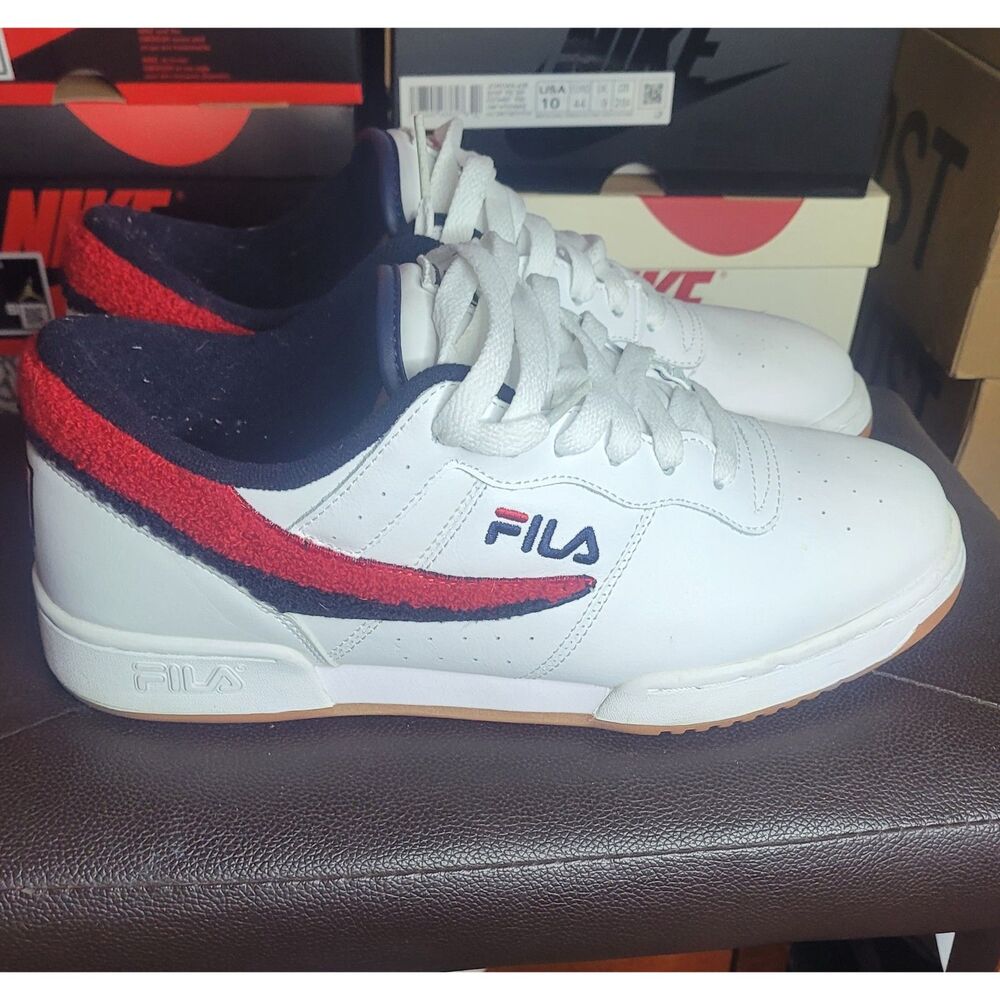Fila Original Fitness Varsity Men's Size 10 White Red Navy Gum Sneakers Shoes
